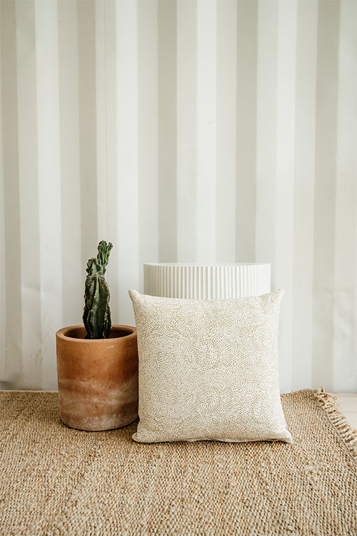 Palizada in Halcyon | 18" x 18" Designer Pillow | 55% Linen & 45% Cotton | Belgian Yarns | Made in USA | Powered by People