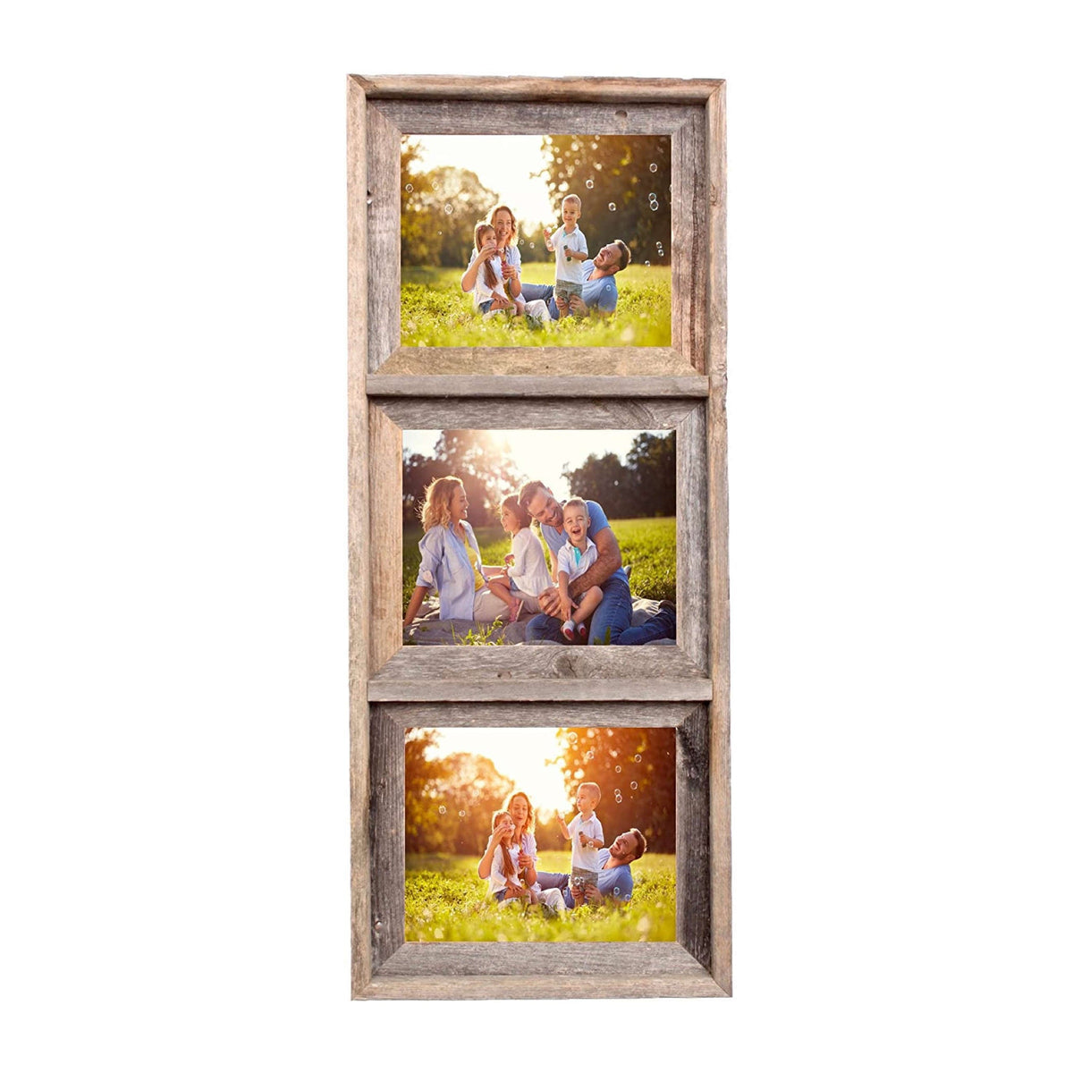 3-Opening 8x10 Rustic Weathered Grey Collage Frame