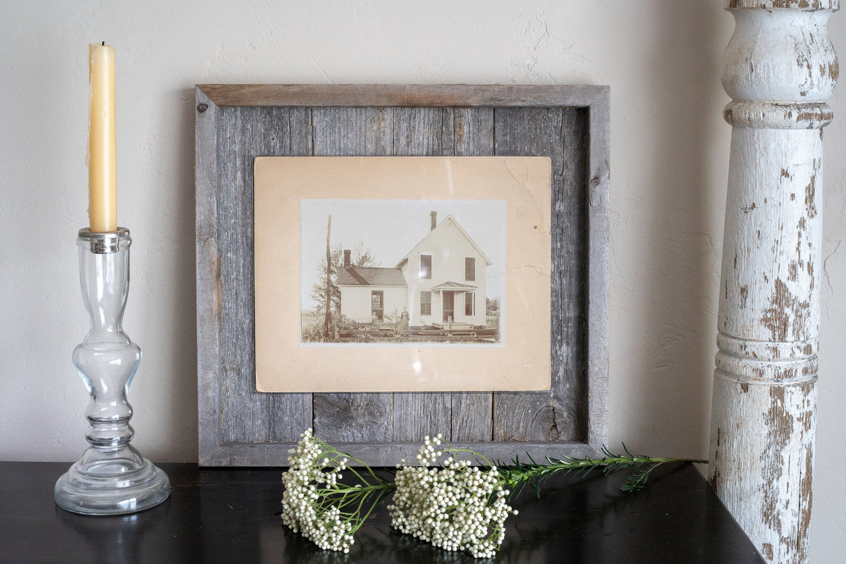 11x14 Rustic Weathered Gray Picture Frame | Reclaimed Wood