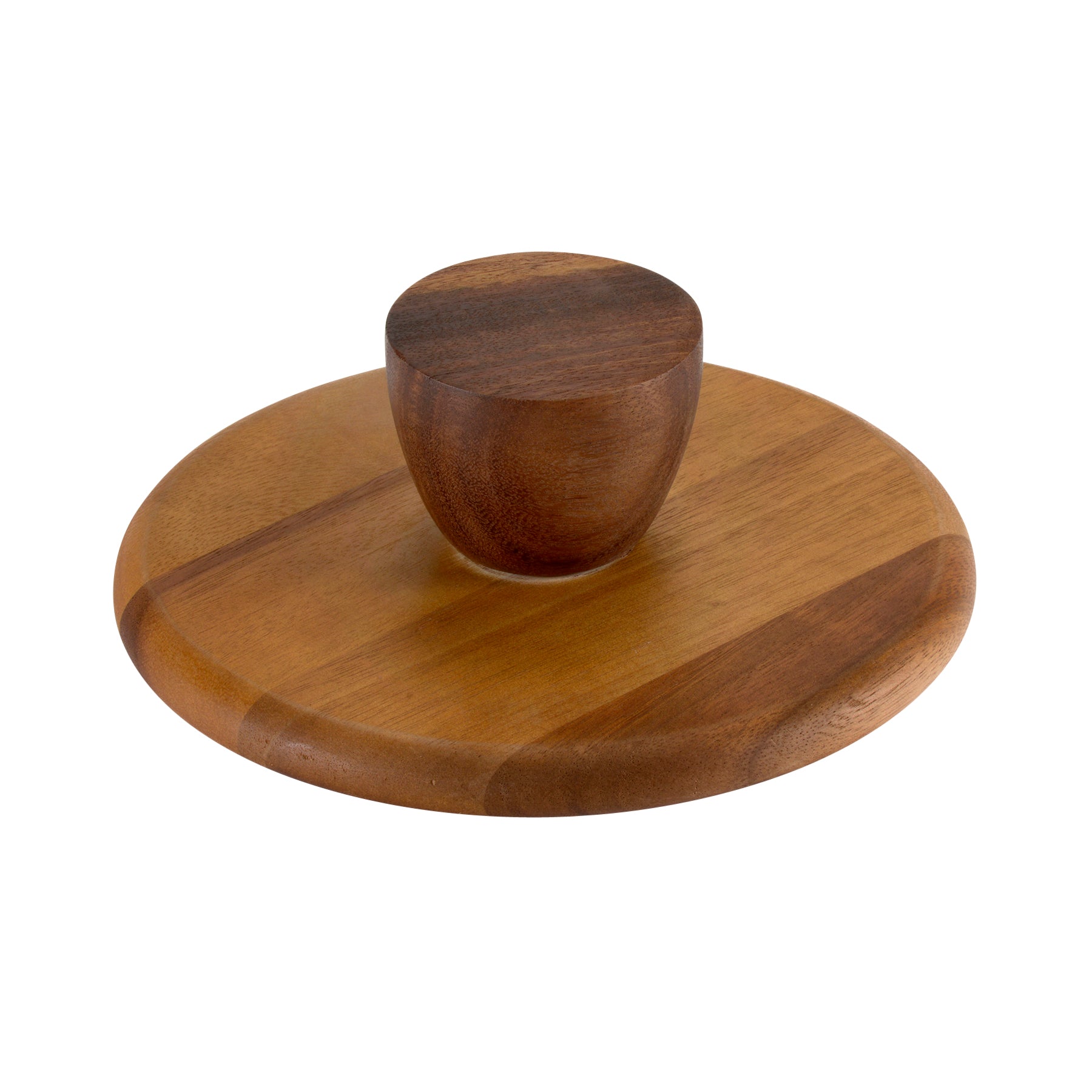 Acacia Wood Cake Stand | 10" Diameter | 3.5" Elevated Base | Natural or Black | Handcrafted | Kalmar Home