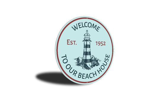 Beach House Lighthouse Sign