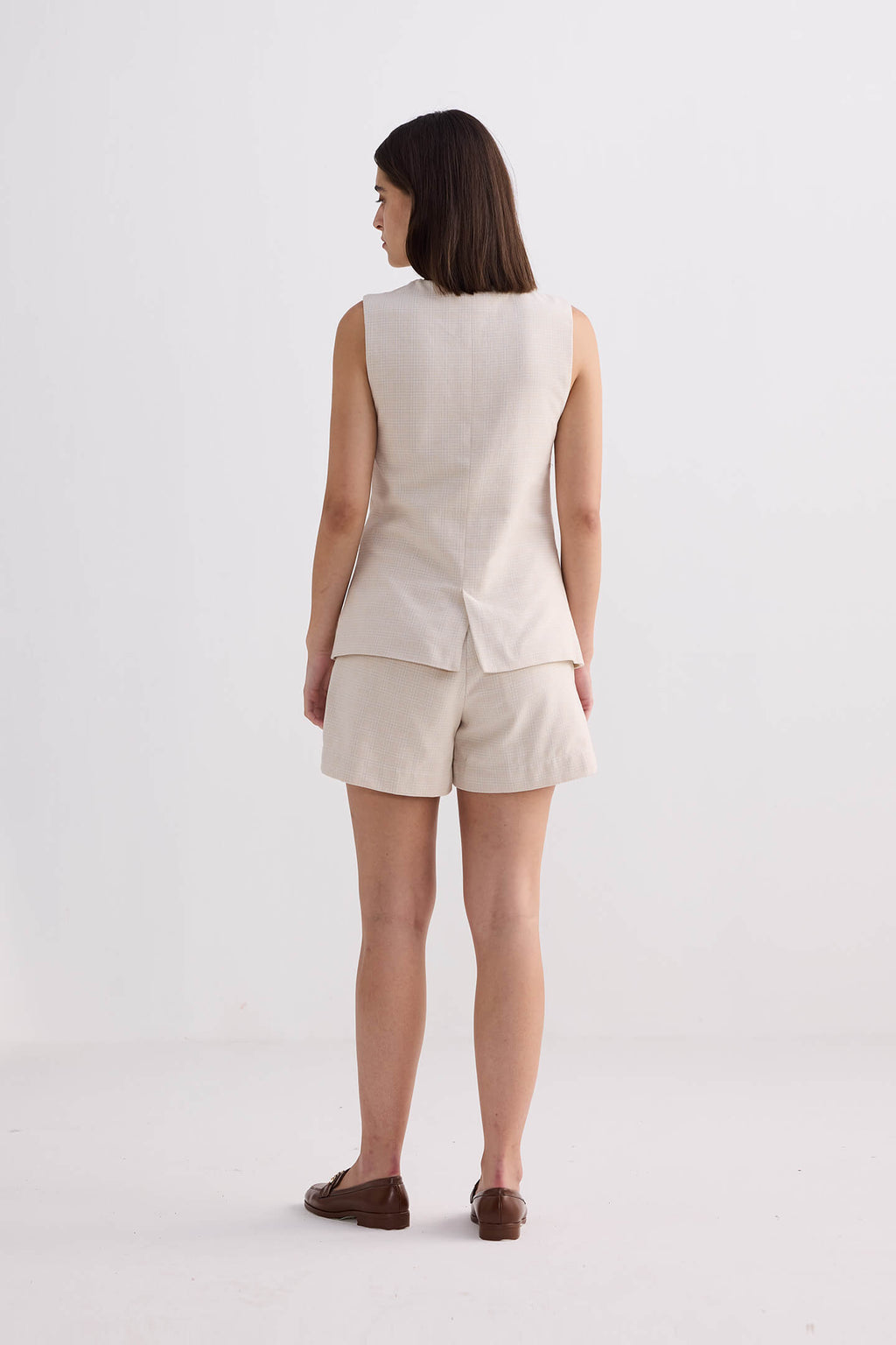 Cotton Tweed Shorts – Cream