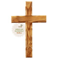 Hand-Carved Olive Wood Wall Cross with Wavy Design