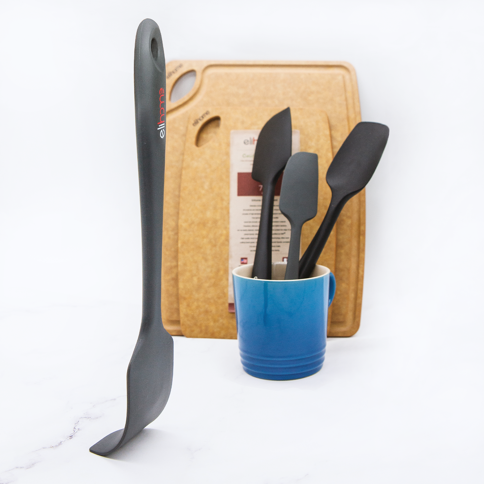 Silicone Spoonula | 11" | Heat Resistant to 600°F | BPA-Free | 9 Colors | Non-Stick Safe | Dishwasher Safe | Elihome | Powered by People
