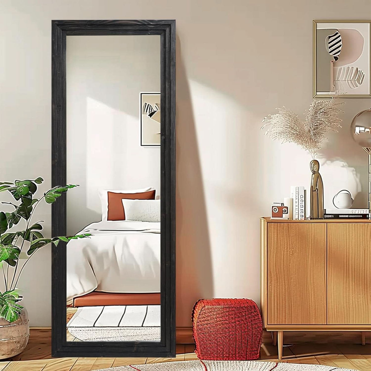 Full Length Mirror Black Home Decor Accent