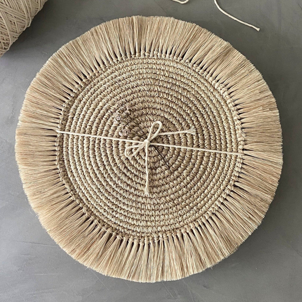 Colombian Fringes Placemat | Set of 4 | 14.5" Round | Handwoven | Skilled Artisans | Tallo de Olivo | Powered by People
