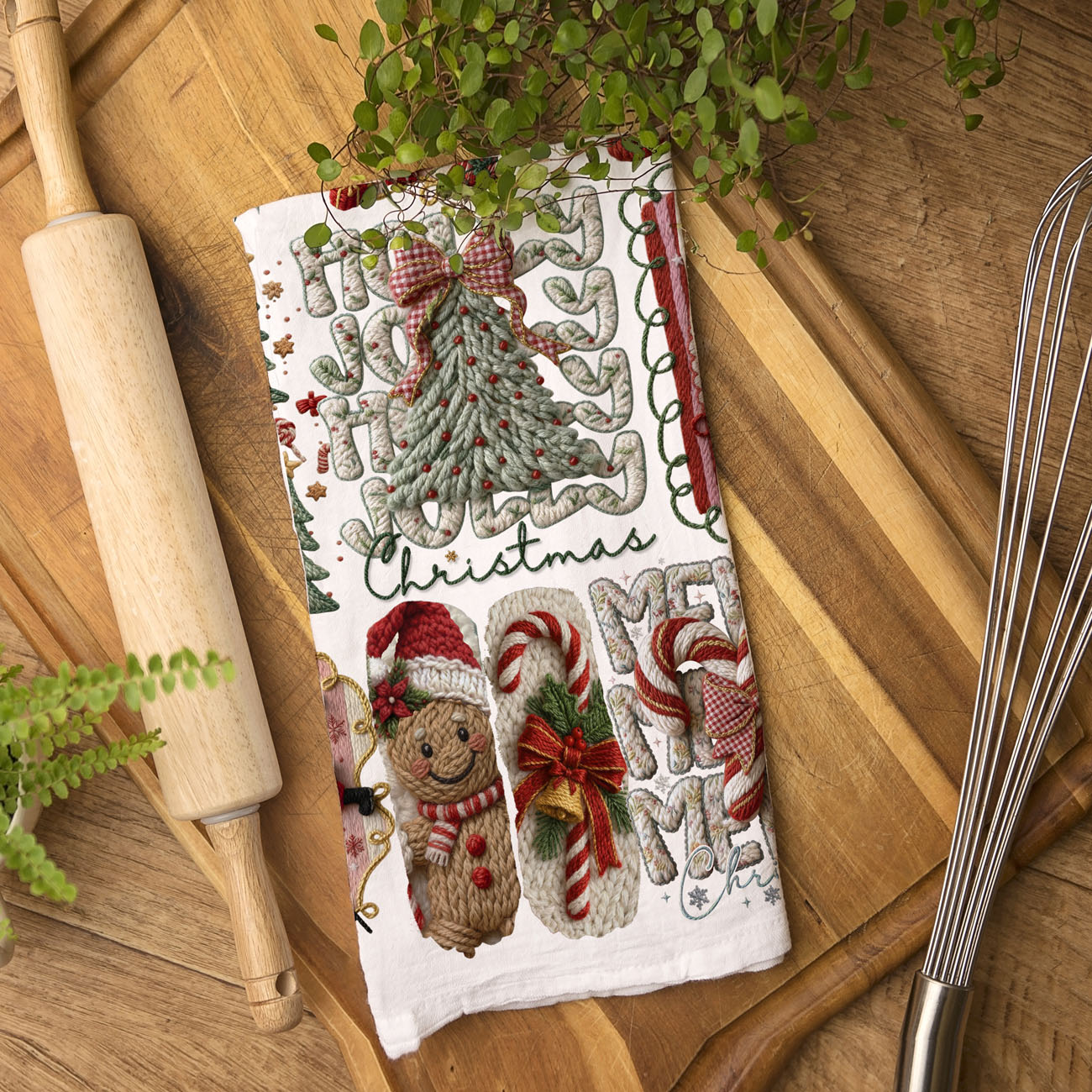 Yarn Christmas Kitchen Towel