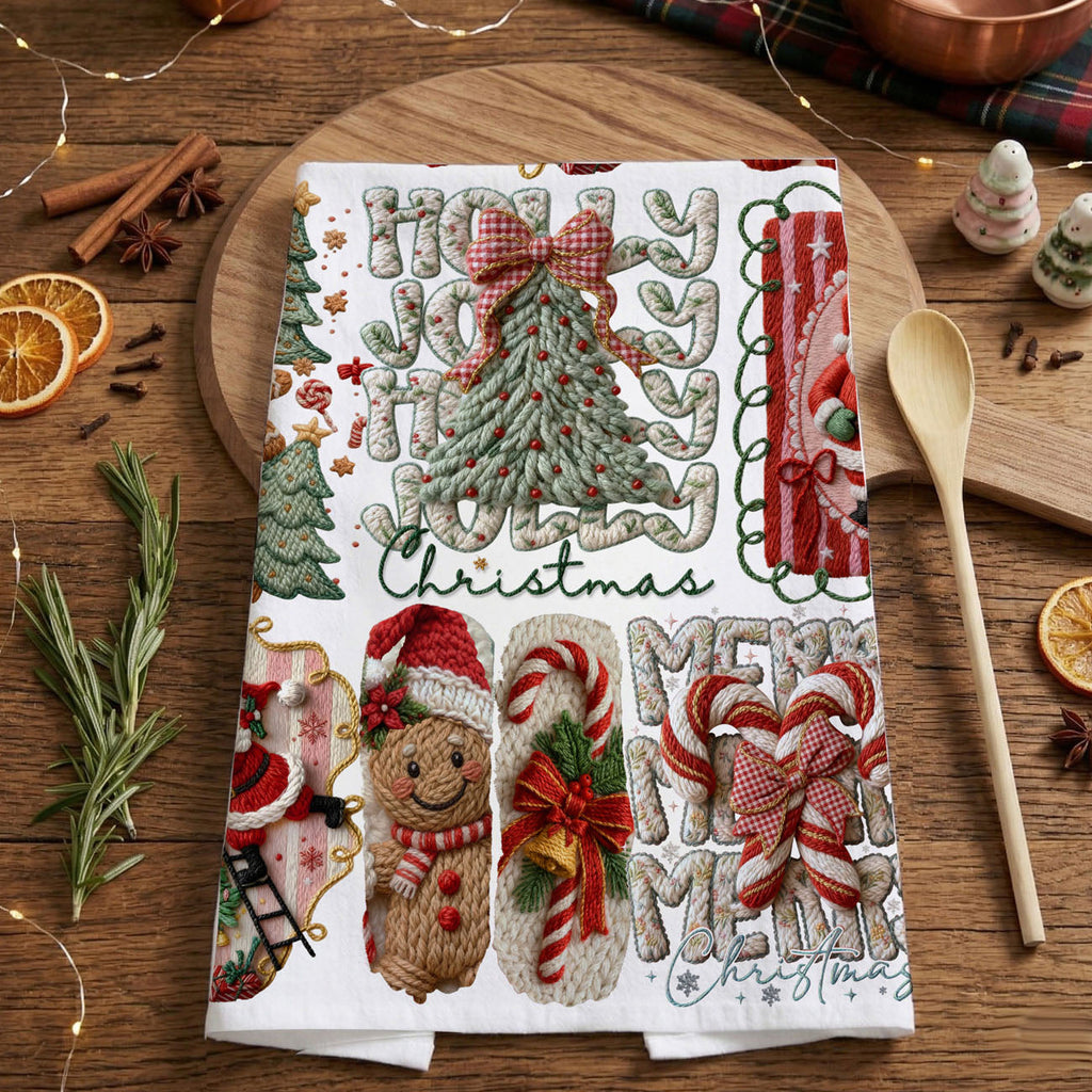 Yarn Christmas Kitchen Towel
