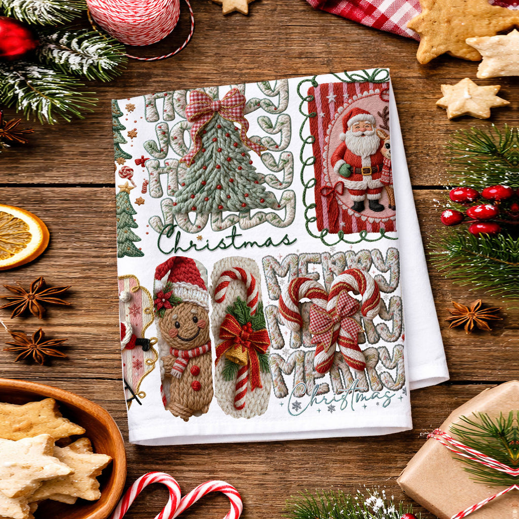 Yarn Christmas Kitchen Towel