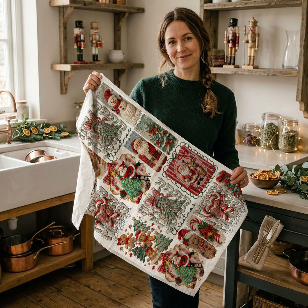 Yarn Christmas Kitchen Towel