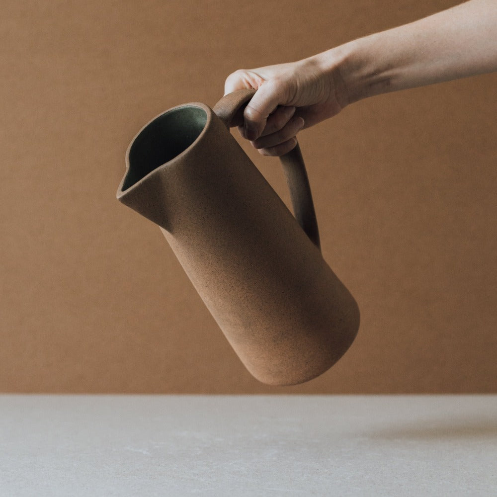 Tall Ceramic Pitcher | 1.5L | Handcrafted Local Clay | Kiln-Fired Earth Tones | Glazed Interior | Al Centro Ceramica | Powered by People