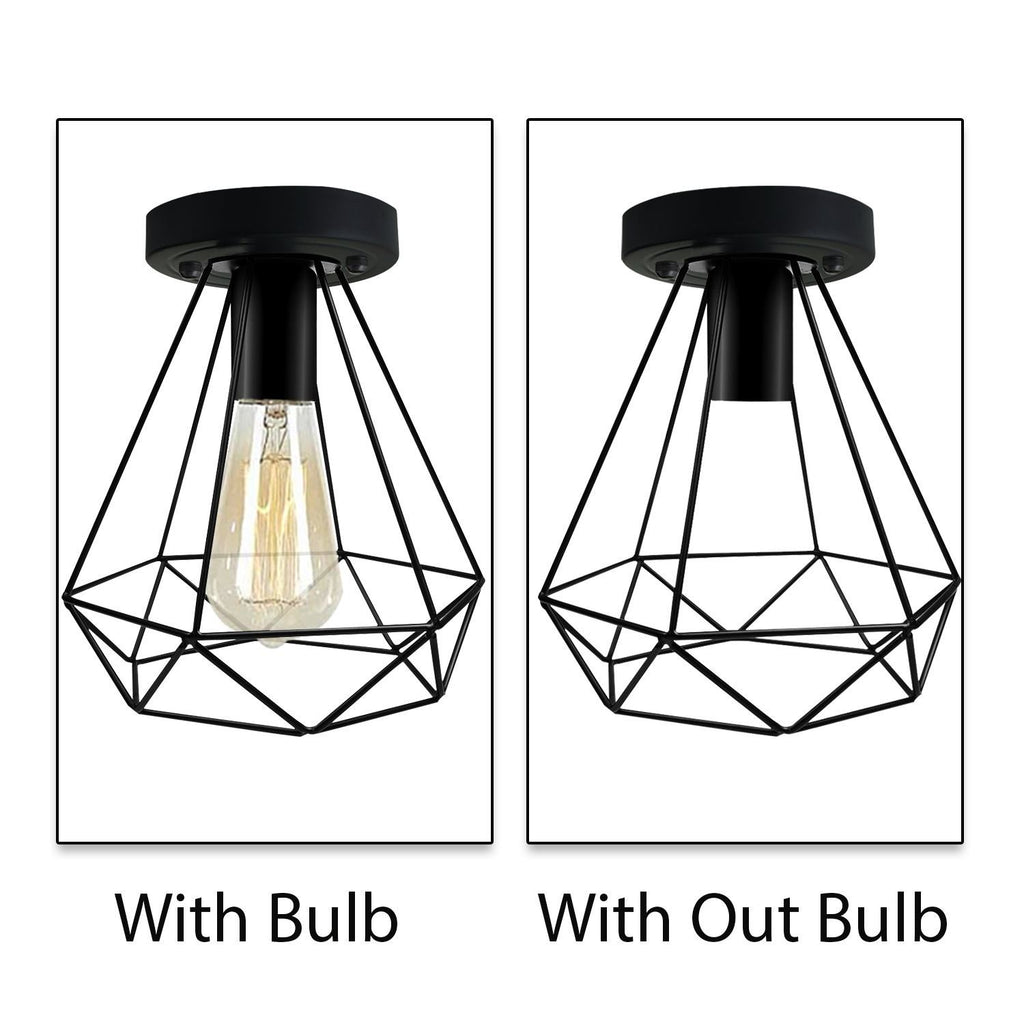 Industrial Black Wire Light Shade ceiling flush Lighting~1002