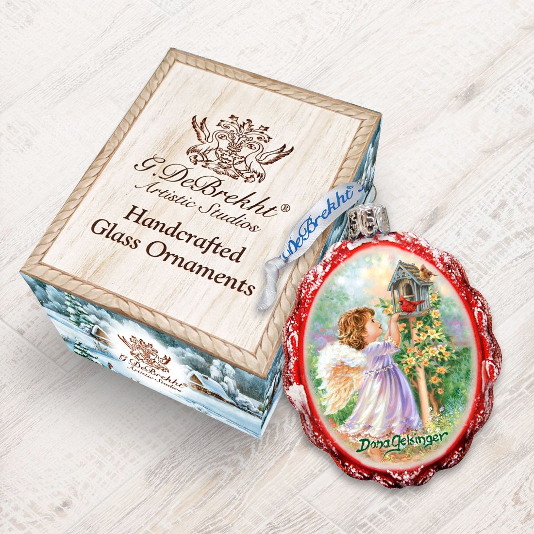 Angels Are Near Mercury Glass Ornament by D. Gelsinger - Nativity Holiday Decor - 778116-DG