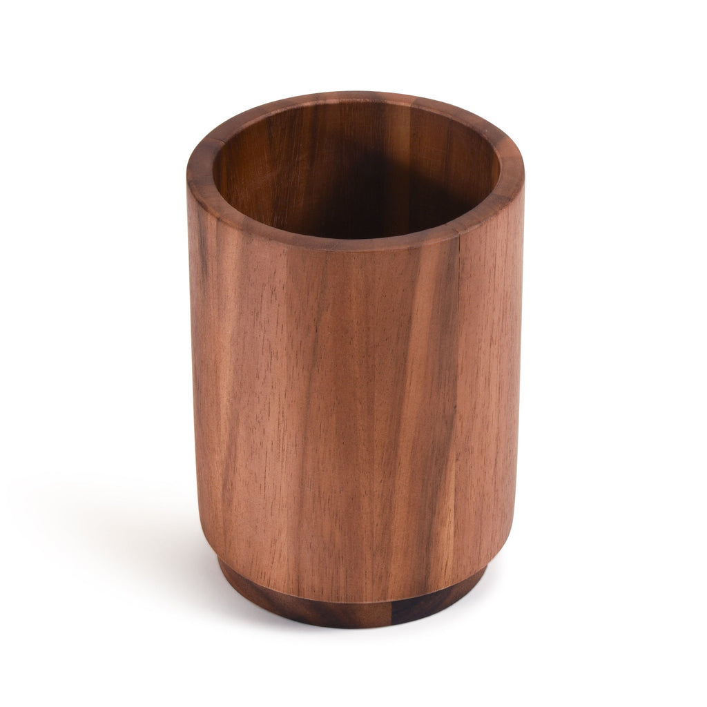 Aalborg, Denmark Acacia Wood Rotating Lazy Susan Utensil Holder | 2 Sizes | Kalmar Home