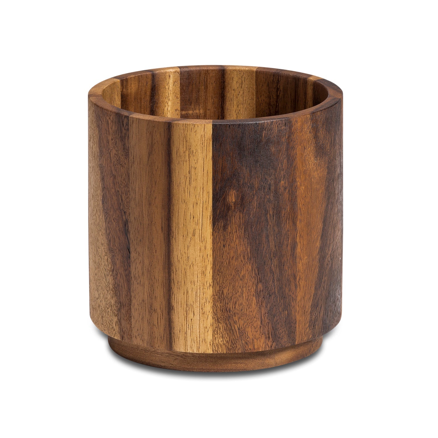 Aalborg, Denmark Acacia Wood Rotating Lazy Susan Utensil Holder | 2 Sizes | Kalmar Home