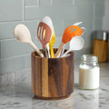 Aalborg, Denmark Acacia Wood Rotating Lazy Susan Utensil Holder | 2 Sizes | Kalmar Home