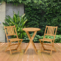 Outsunny 3 Piece Folding Patio Bistro Set Dining Table Set Table and 2