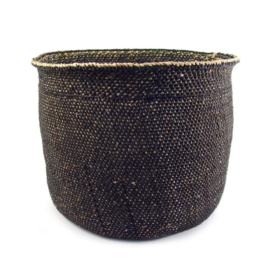 Tanzanian Iringa Baskets | Light & Black | Handwoven Milulu Grass | Natural Plant Dyes | Women Weavers | Tanzania | Mbare