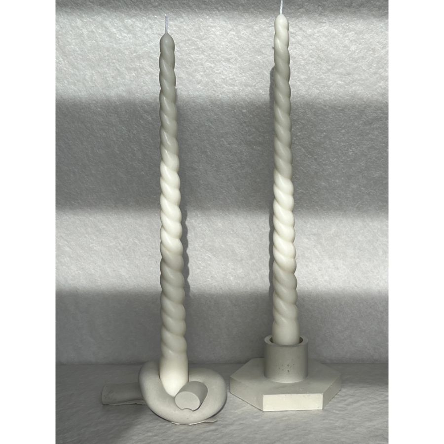 Spiral Taper Candles | Set of 2 | Handmade in Canada | Soy Wax | Aaram Lux