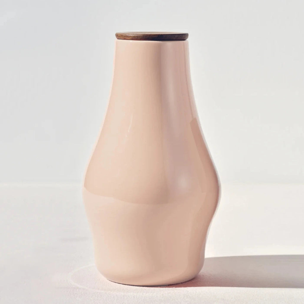 Handcrafted Ceramic Carafe - Sculptural Wooden Lid