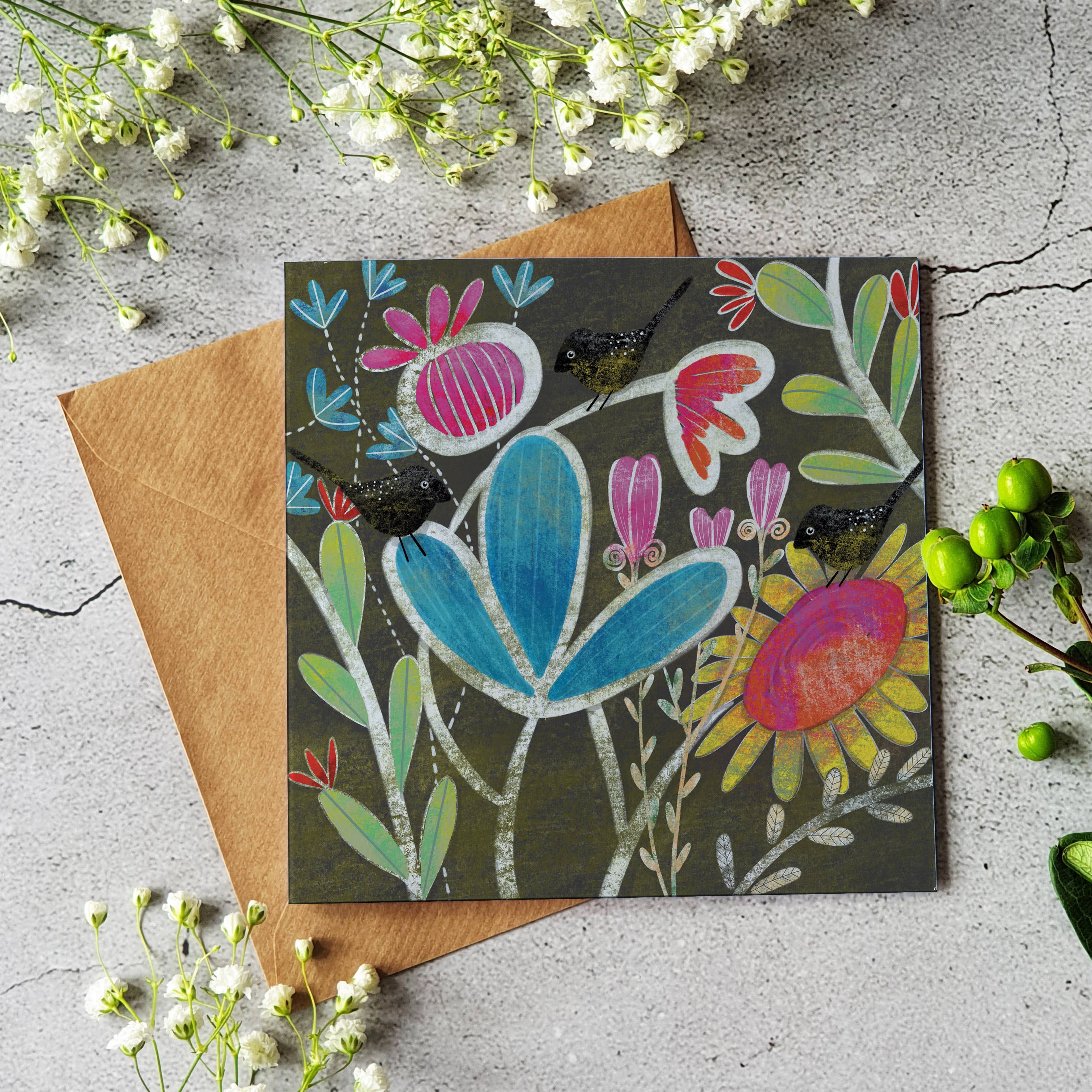 Midnight Garden Greeting Card