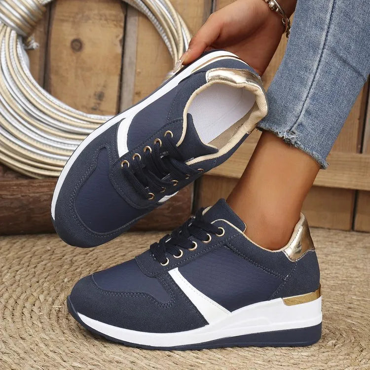 Lace Up Wedge Sneakers