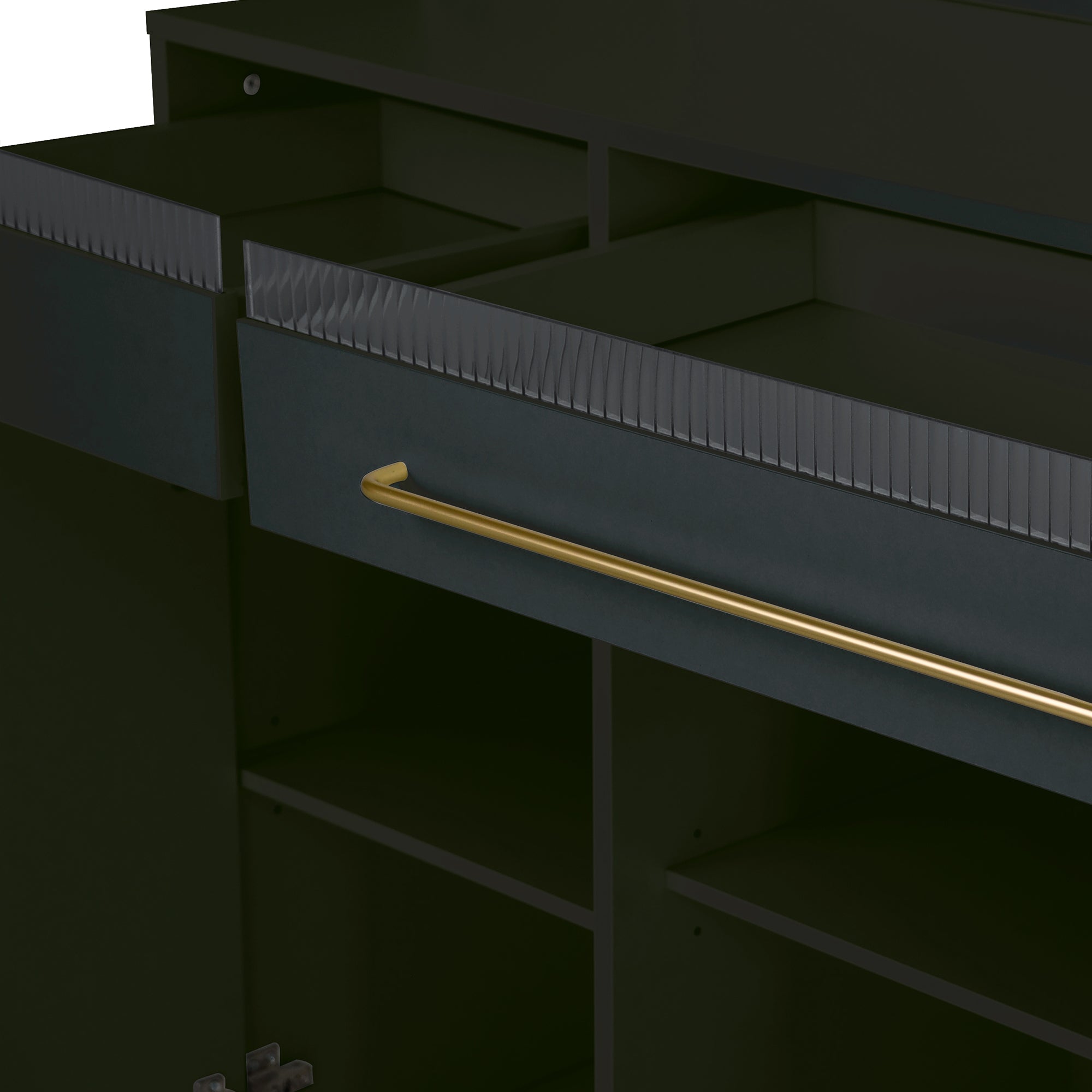 Storage Cabinet Black MDF, Glass for home organization and storage