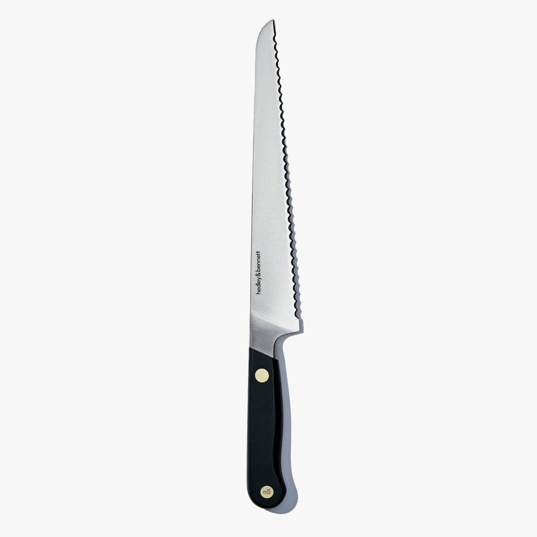 Bread Knife | Serrated Edge | Angled Handle | Miso | Capri Blue | Caviar Black | Shiso Green | Enoki White | H&B | Powered by People