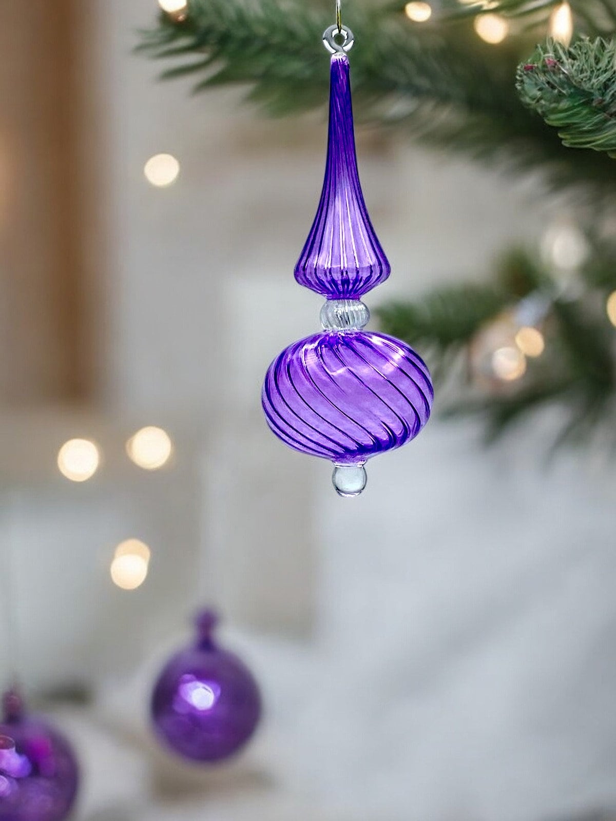 Stunning Purple Christmas Ornaments - Handcrafted Tree Decor - Festive