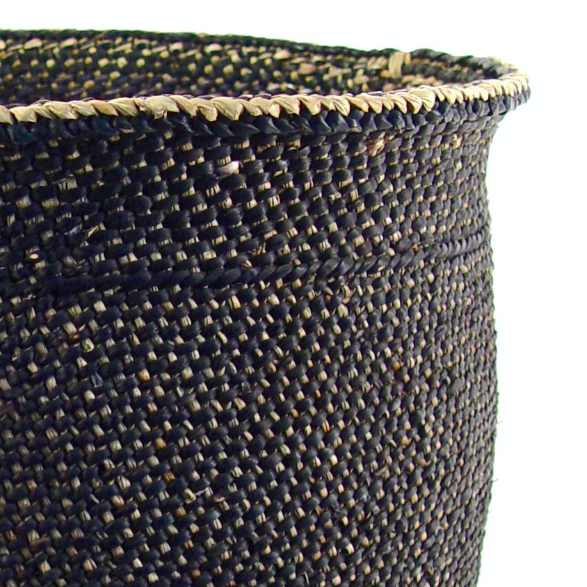 Tanzanian Iringa Baskets | Light & Black | Handwoven Milulu Grass | Natural Plant Dyes | Women Weavers | Tanzania | Mbare