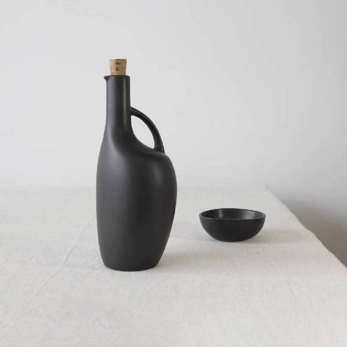 Canard French Bottle | Stoneware Olive Oil Bottle | 34 oz | Handmade | Gharyan Stoneware