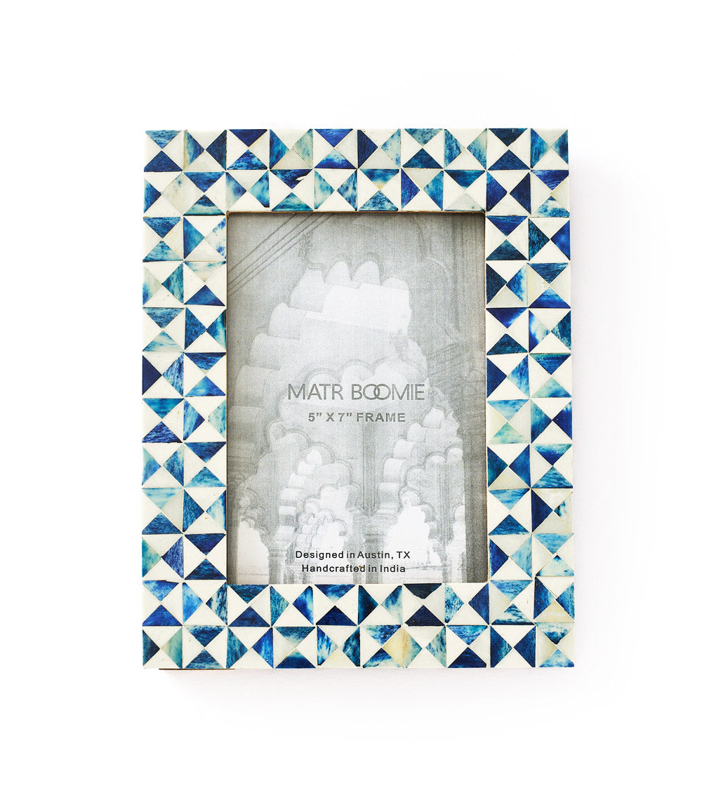 Cobalt Wave Mosaic Picture Frame