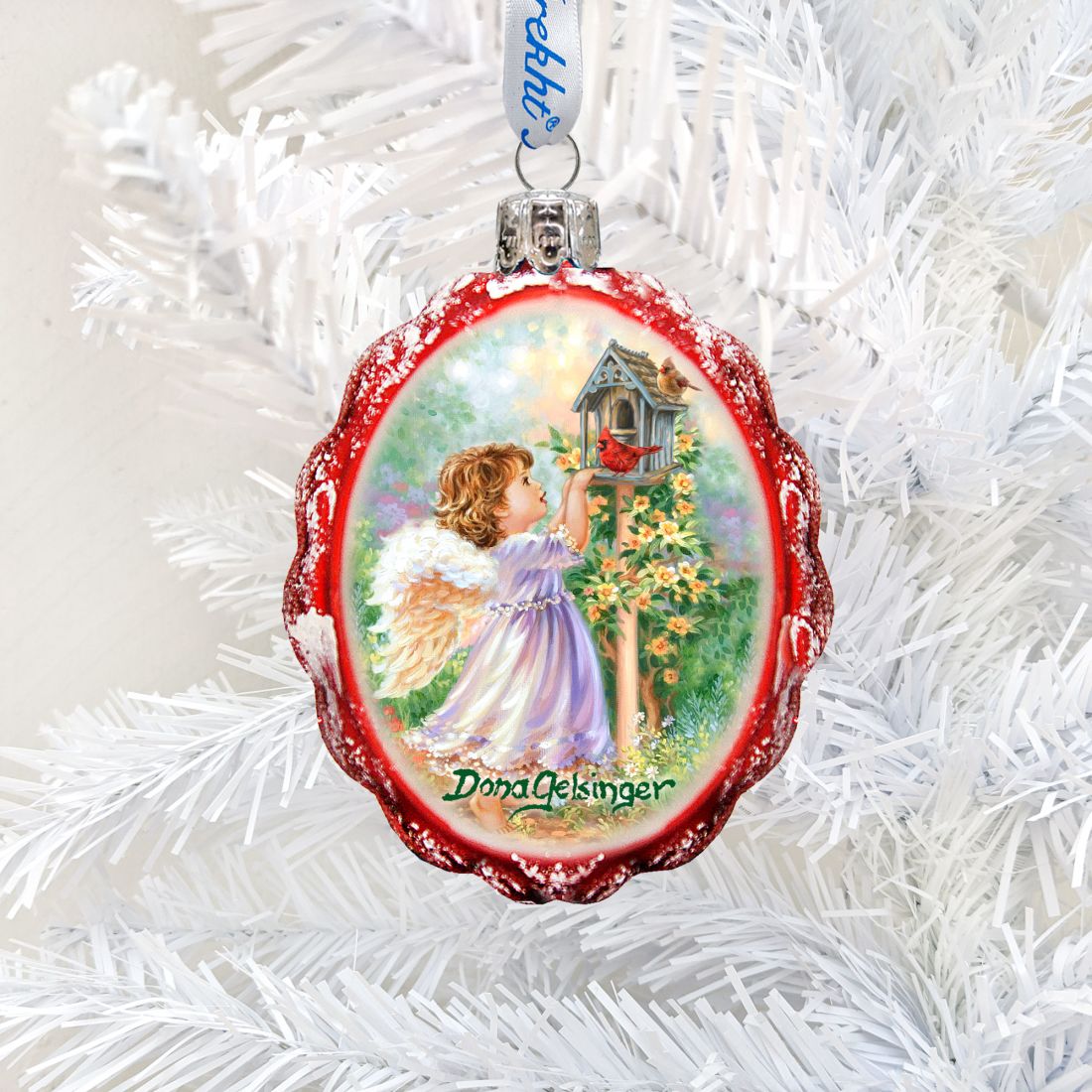 Angels Are Near Mercury Glass Ornament by D. Gelsinger - Nativity Holiday Decor - 778116-DG