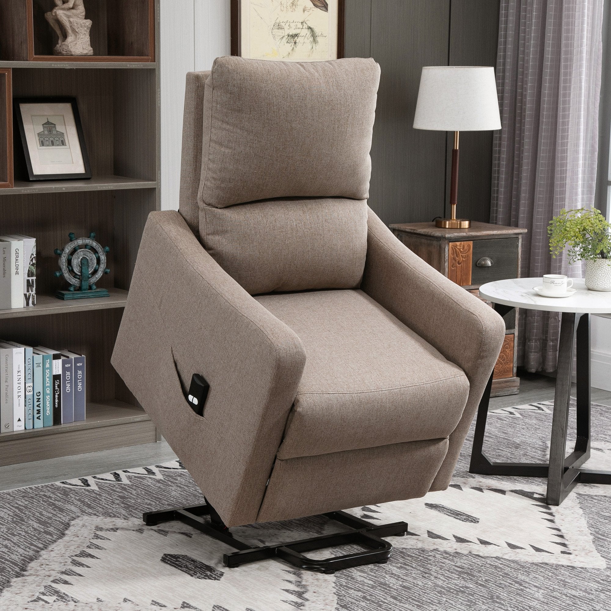 HOMCOM Electric Lift Recliner Chair Rising Power Chaise Lounge Fabric