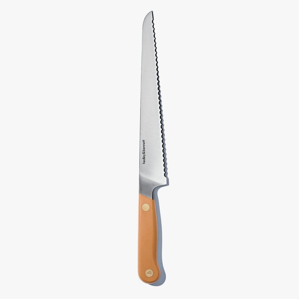 Bread Knife | Serrated Edge | Angled Handle | Miso | Capri Blue | Caviar Black | Shiso Green | Enoki White | H&B | Powered by People