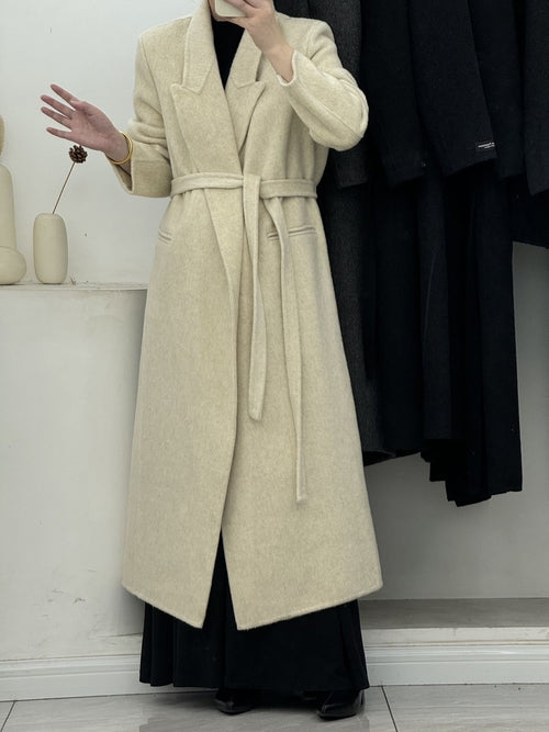 Women’s Loose Double-Sided Wool Overcoat – Elegant Long Coat