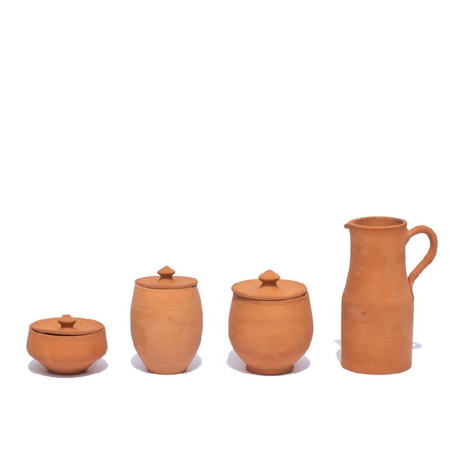 Handcrafted Terracotta Kitchen Collection | Pots & Pitcher | By Alcantara-Frederic
