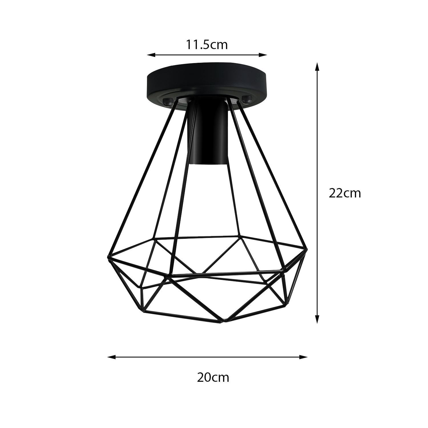Industrial Black Wire Light Shade ceiling flush Lighting~1002