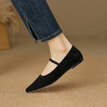 French retro sheepskin low heeled small leather shoes, women's pointed shallow mouth single shoes, plus size grandma shoes, boat shoes