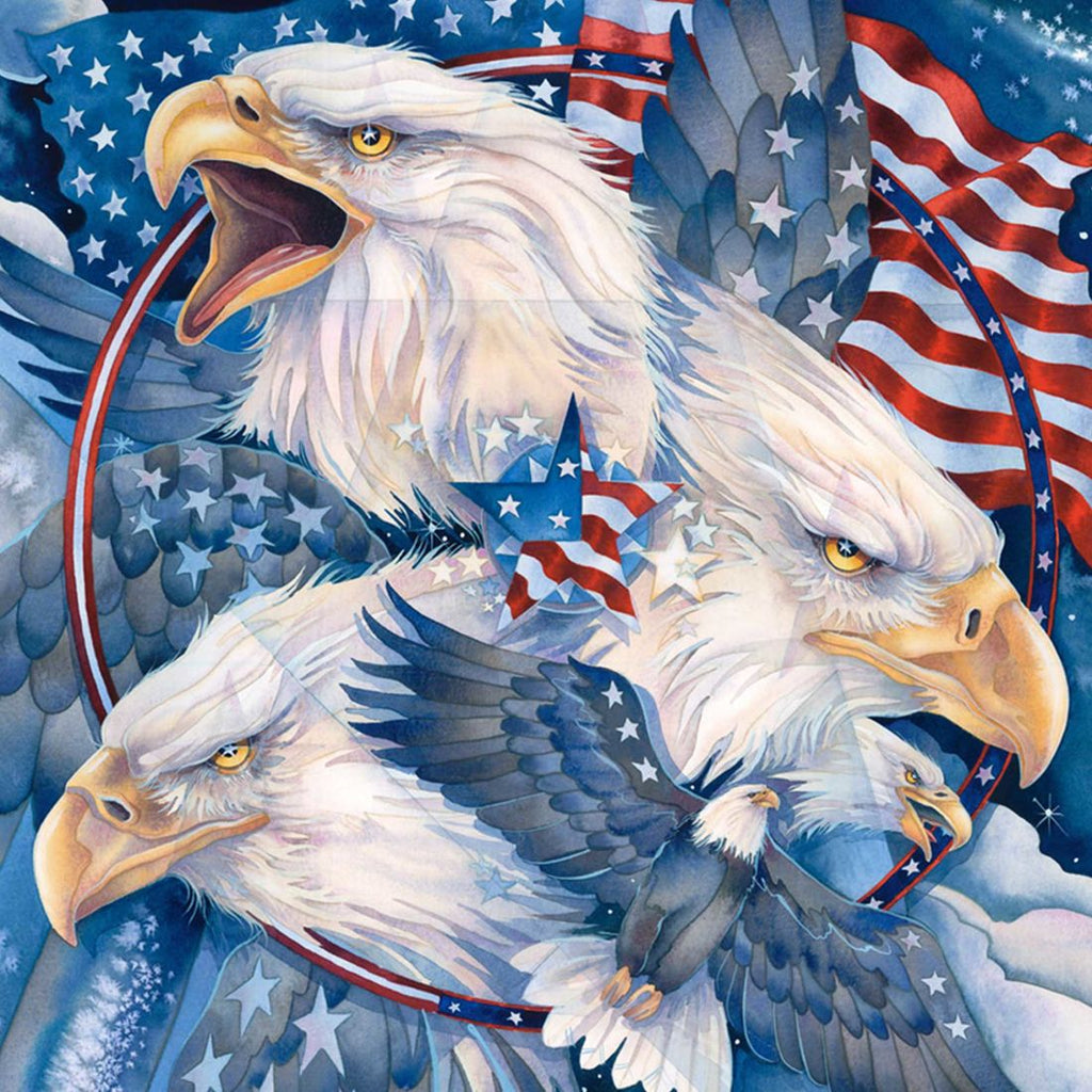 Allegiance American Patriotic Eagles Wooden Wall Art by J. Bergsma - American Patriotic Decor - 85922730B-JB