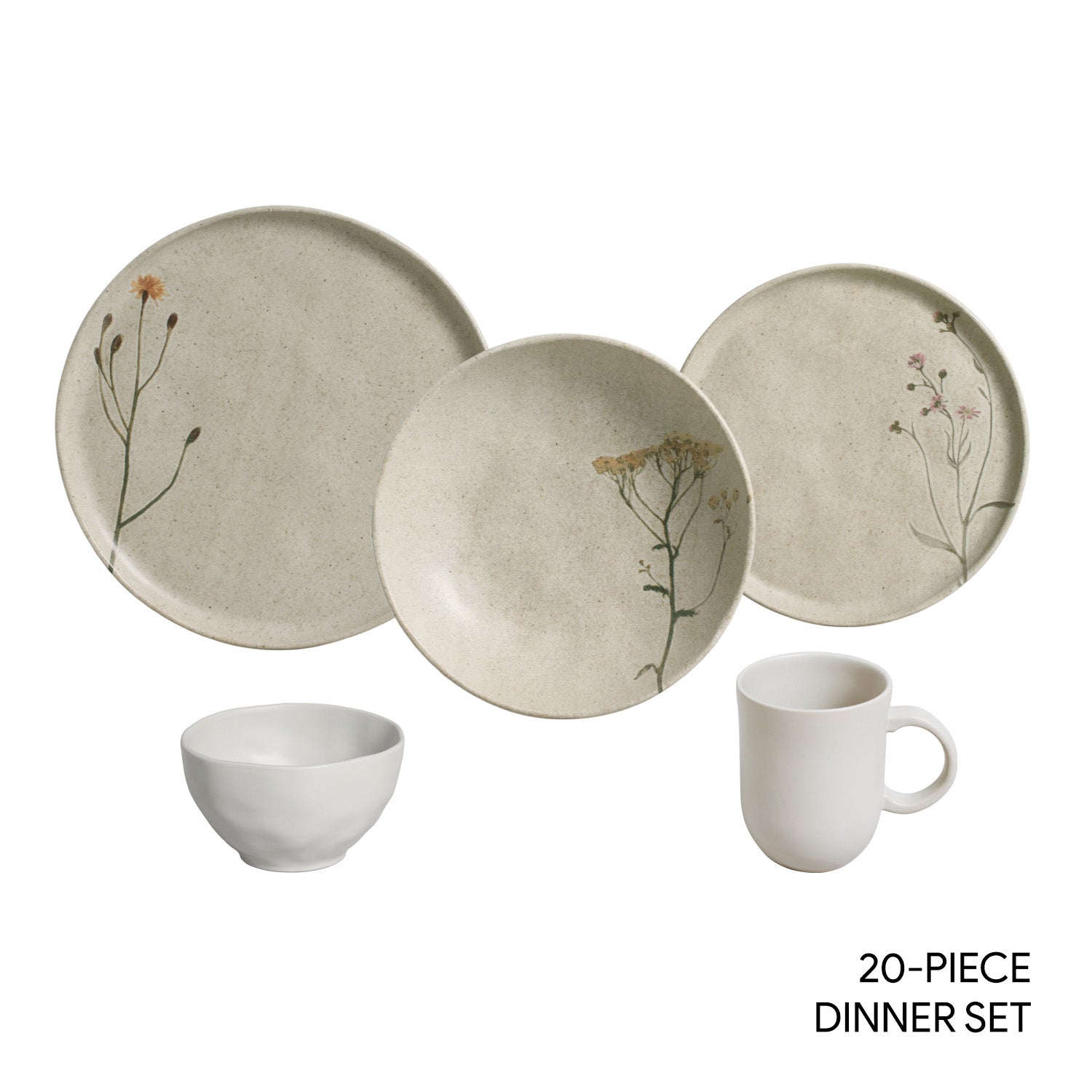20-Piece Porcelain Dinnerware Set | Porto Brasil | Microwave, Dishwasher & Freezer Safe | Available in Seiva, Elemento & Campestre