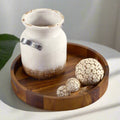 Round Acacia Wood Serving Tray | Solid Acacia | Side Handles | 13" | 15" | 17" | Set of 3 | Charcuterie | Kalmar Home