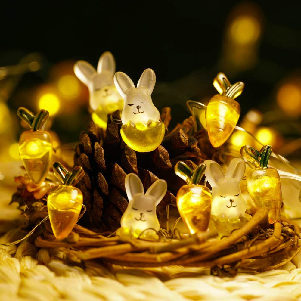 Cute Carrots and Bunnies Easter Lights Outdoor