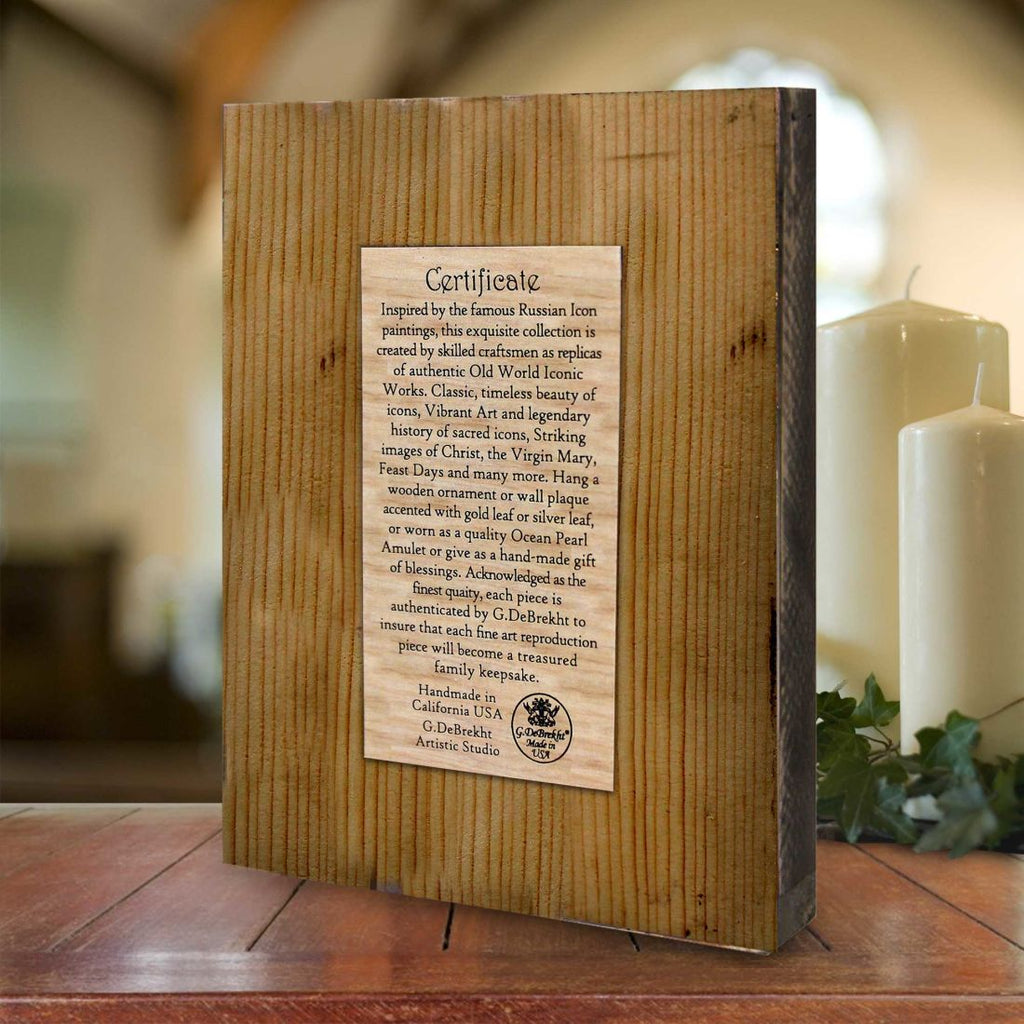 Angels Watching Over You Wooden Gold Plated Religious Christian Sacred Icon - Inspirational Icon Decor - 85046