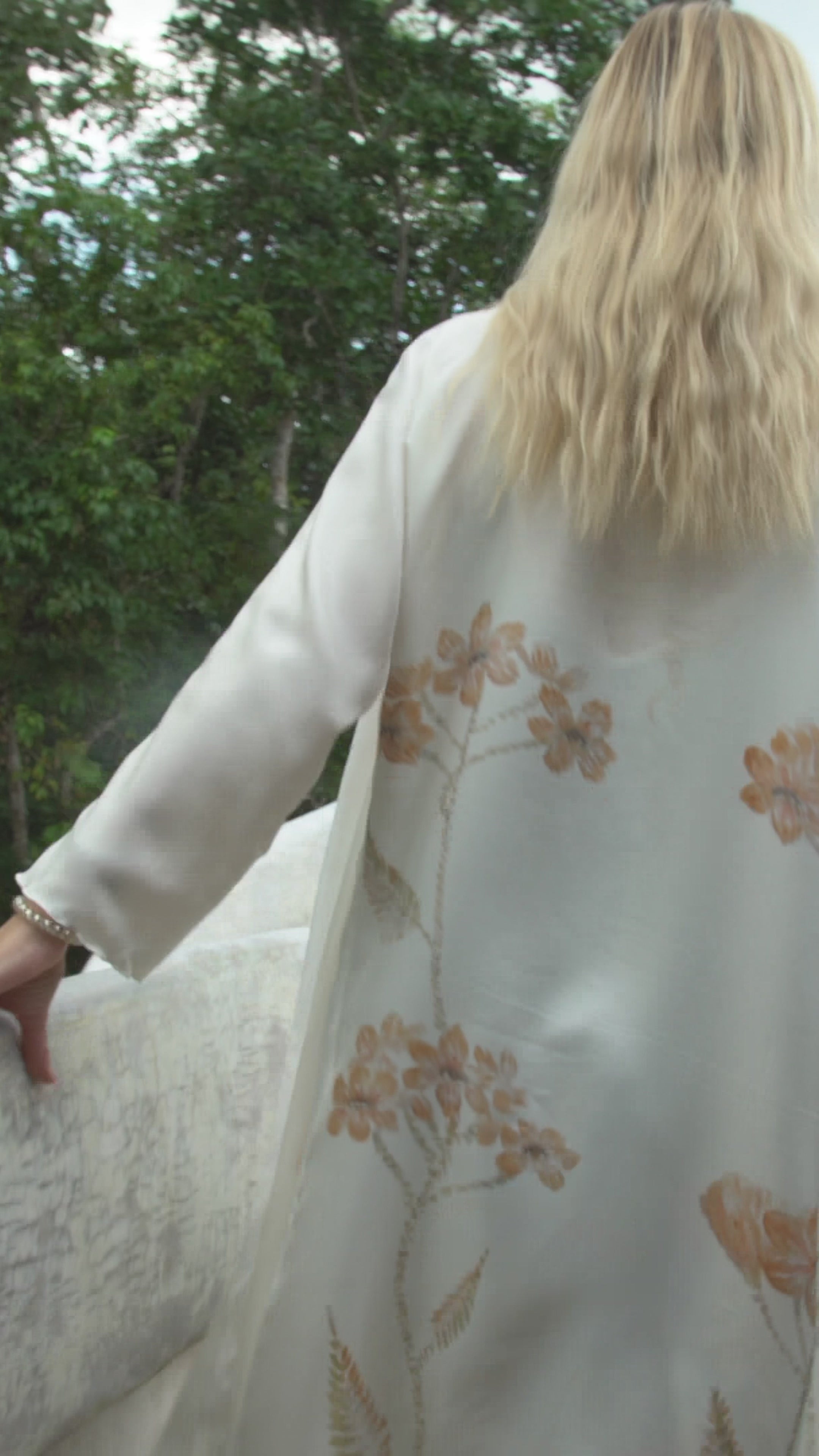 The Rigel Silk Kimono Robe | Azulik Flowers | 100% Satin Silk | OEKO-TEX Certified | Made to Order in Canada | Holding Court