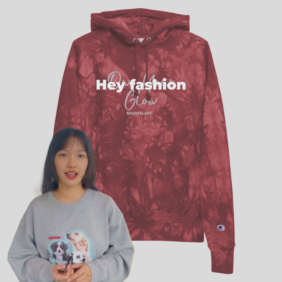 Heart - Knitted crew neck sweater BLEACH