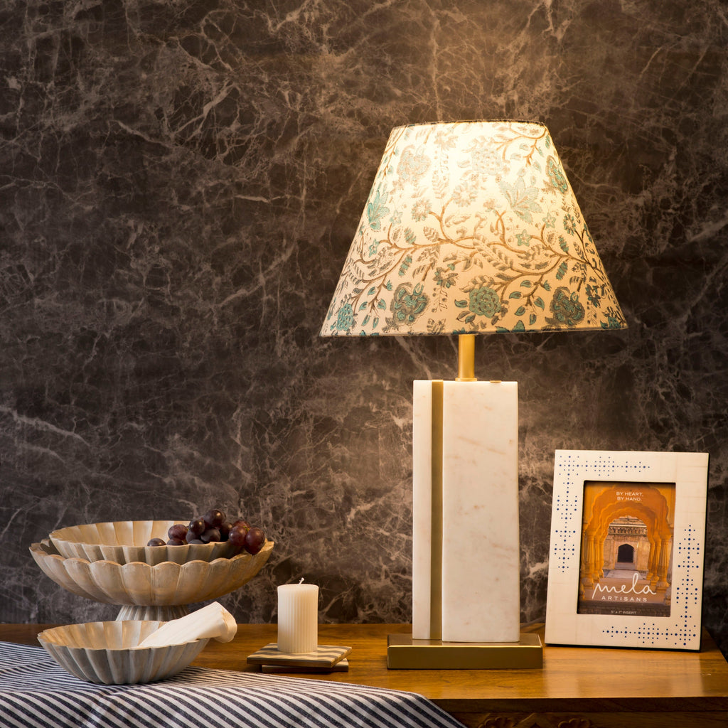Marble Lamp Stand – Sculptural Brass & Iron Accent