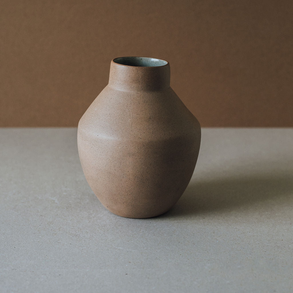 Egeo Wheel-Thrown Ceramic Vase | Local Clay | Kiln-Fired Earth Tones | One of a Kind | Al Centro