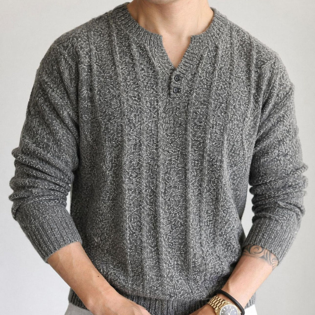 V-neck loose long sleeved sweater