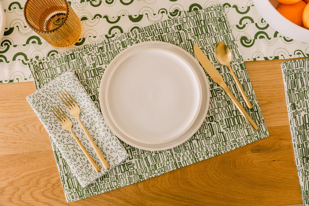 Basilone Napkins in Cereus | Pair of 2 | 55% Linen 45% Cotton | Belgian Yarns | Made in USA | Powered by People